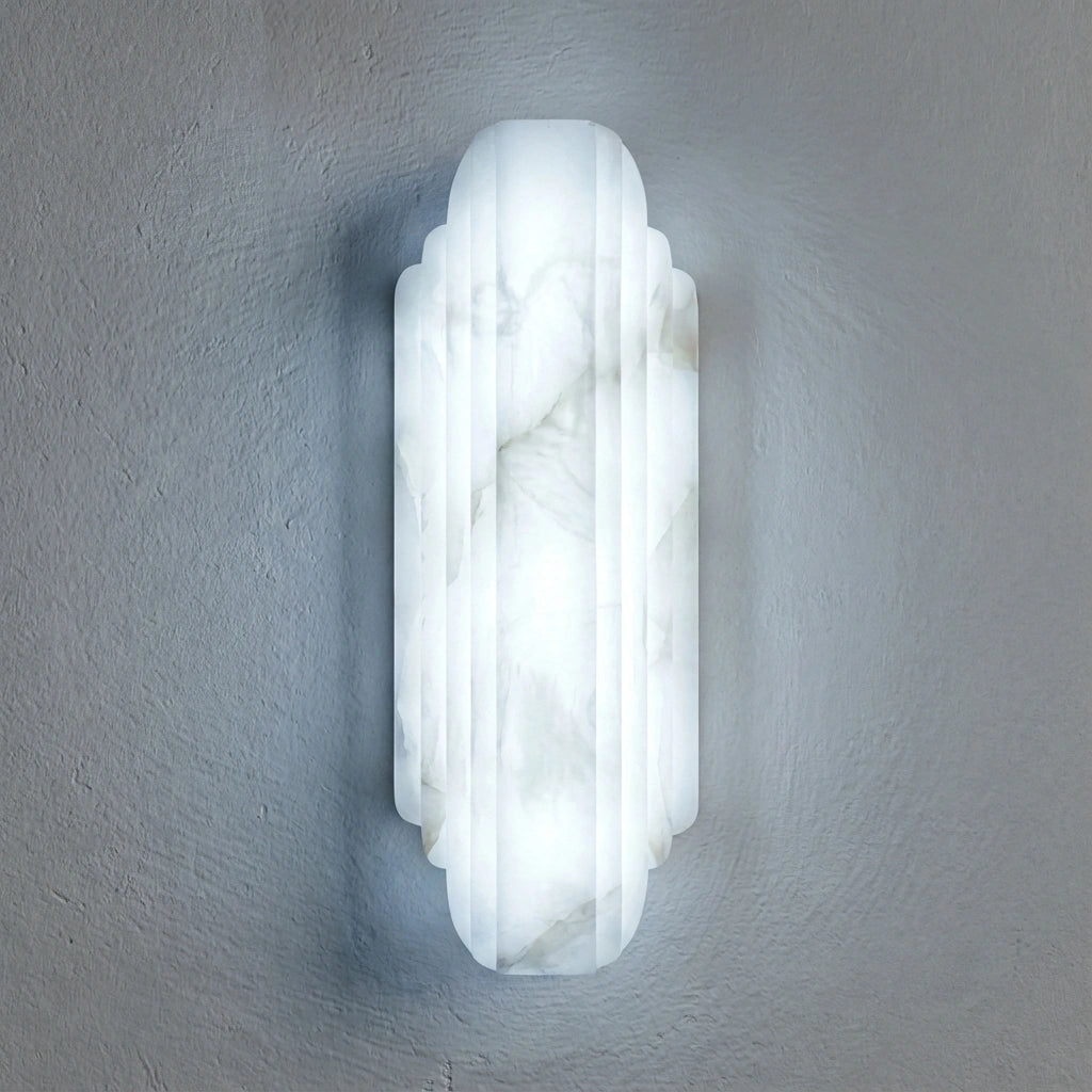 The Astraelle - Layered Marble Column Wall Light