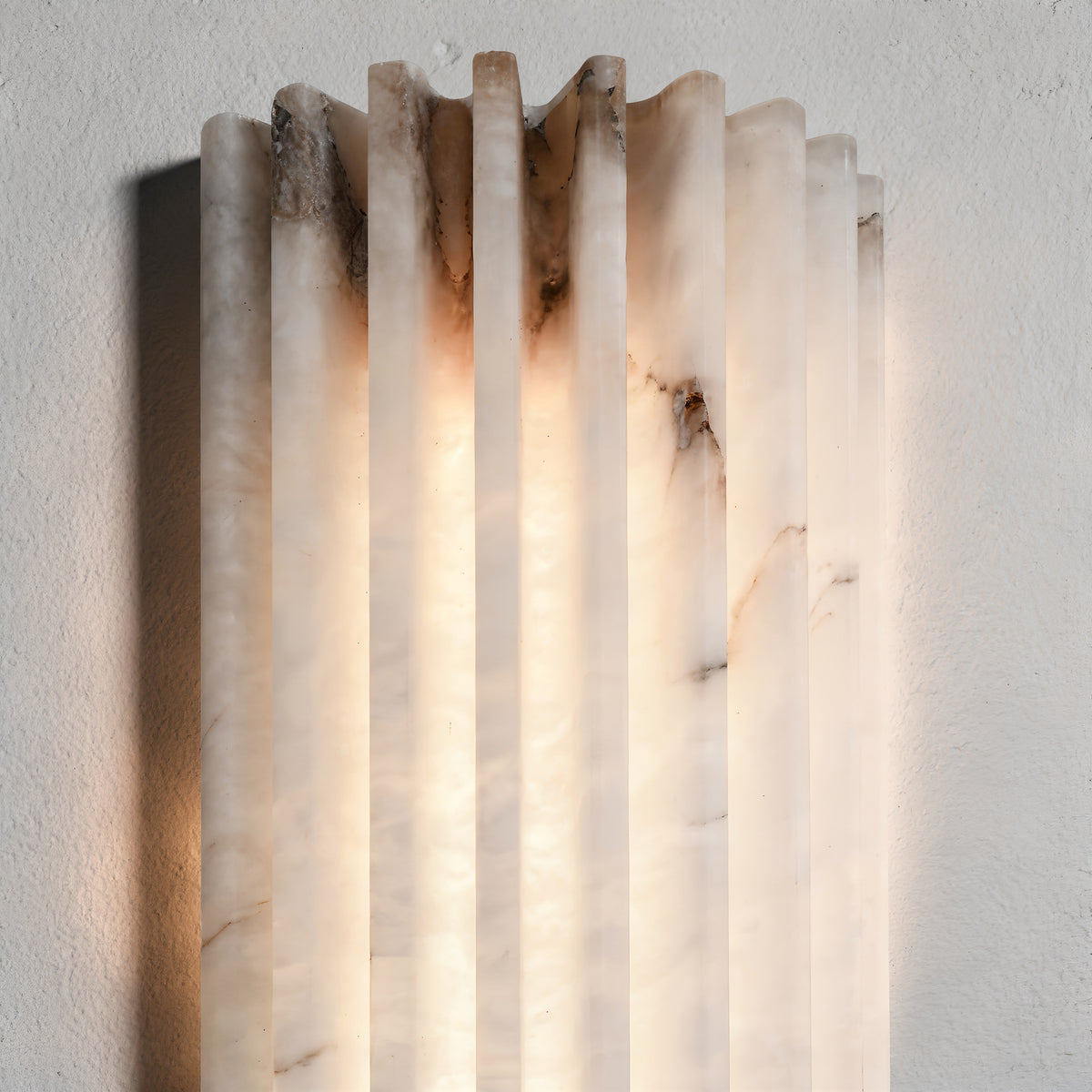 The Athena - Fluted marble & copper wall light