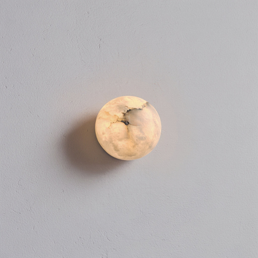 The Single Selene - Lunar alabaster wall light