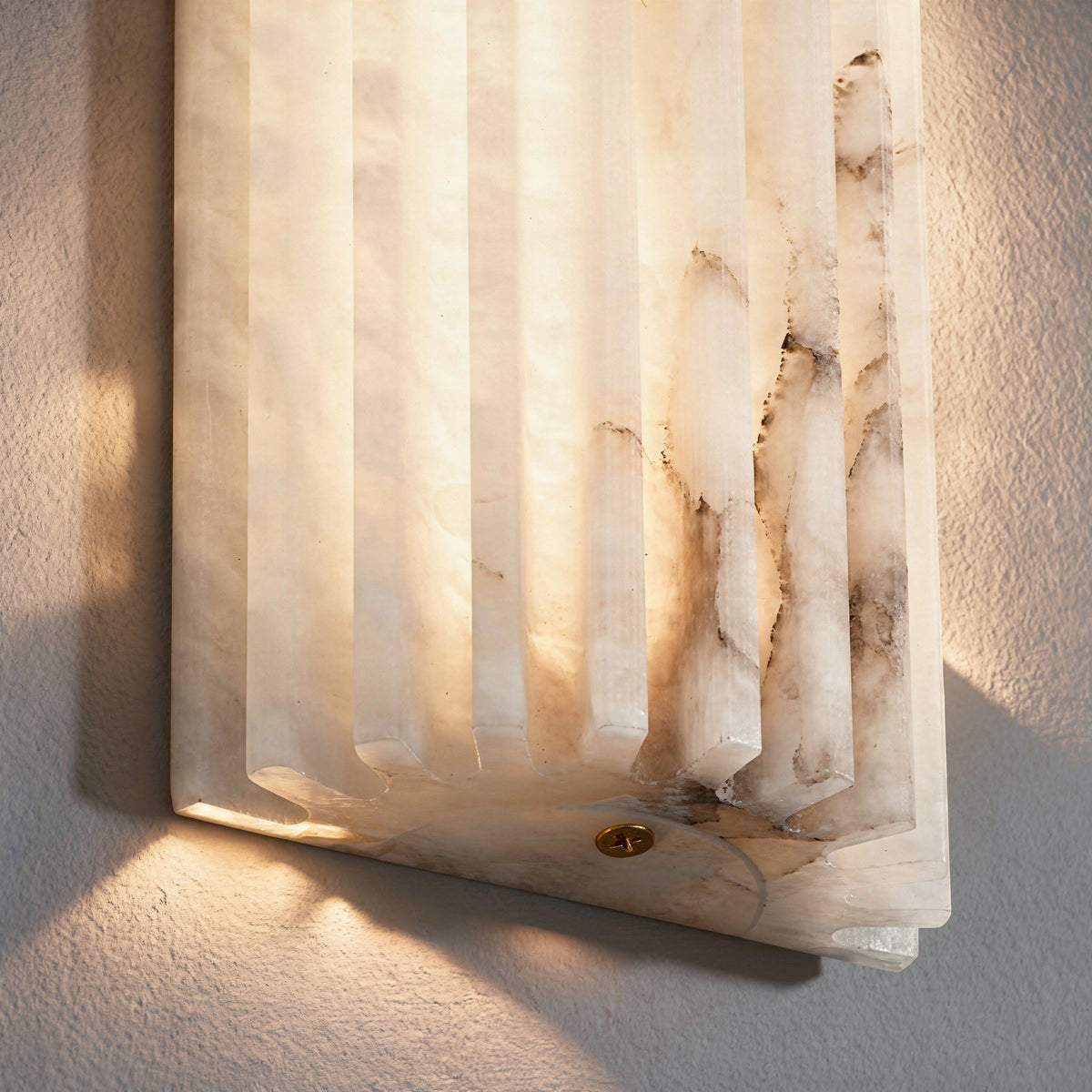 The Athena - Fluted marble & copper wall light
