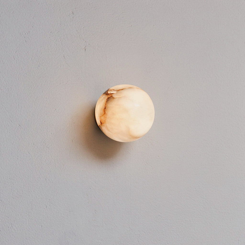 The Single Selene - Lunar alabaster wall light