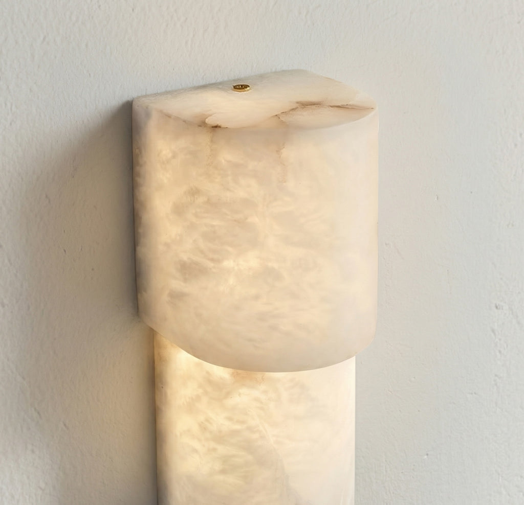 The Calypsa - Sculptural Marble Column Wall Light
