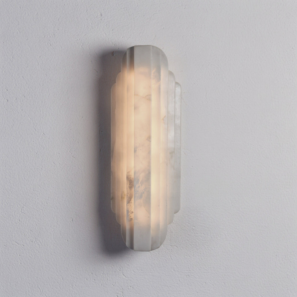 The Astraelle - Layered Marble Column Wall Light