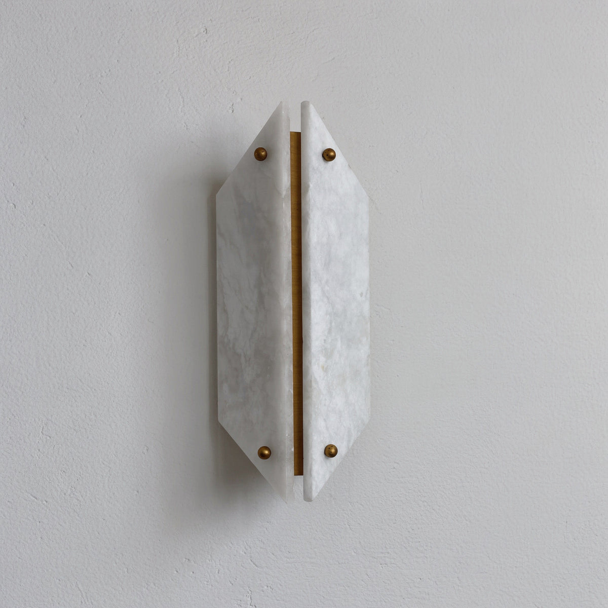 The Elyndra - Faceted Alabaster Twin-Glow Wall Light