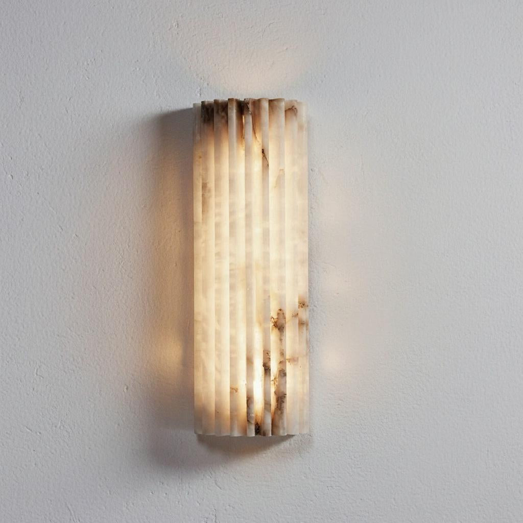 The Athena - Fluted marble & copper wall light