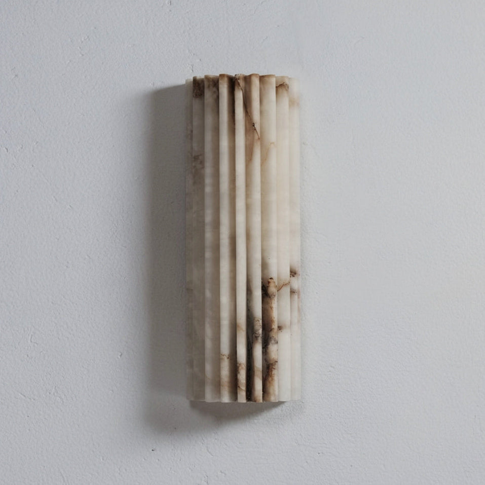The Athena - Fluted marble & copper wall light