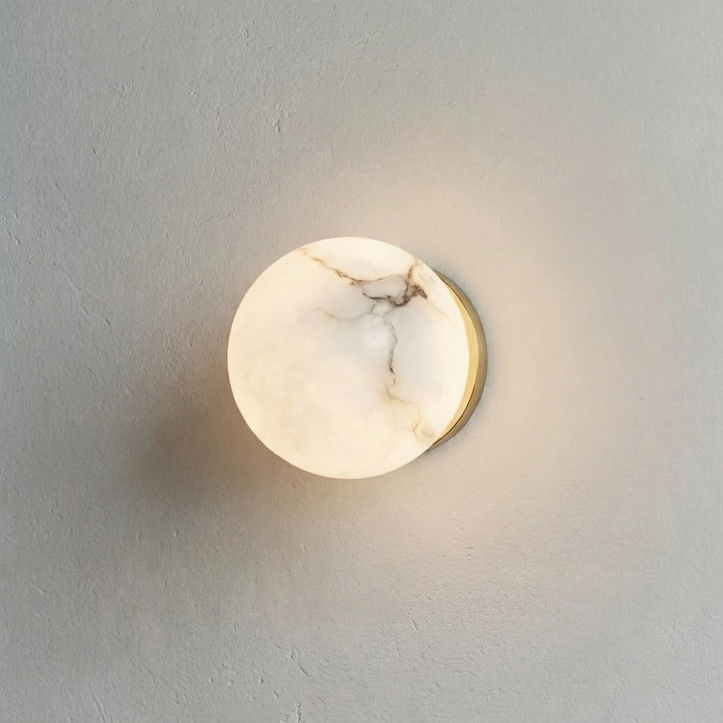 The Single Selene - Lunar alabaster wall light