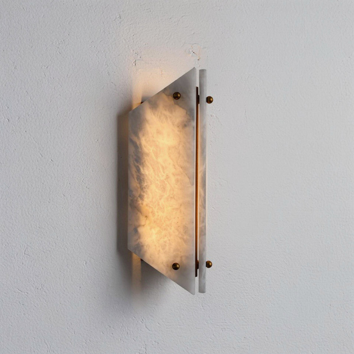 The Elyndra - Faceted Alabaster Twin-Glow Wall Light