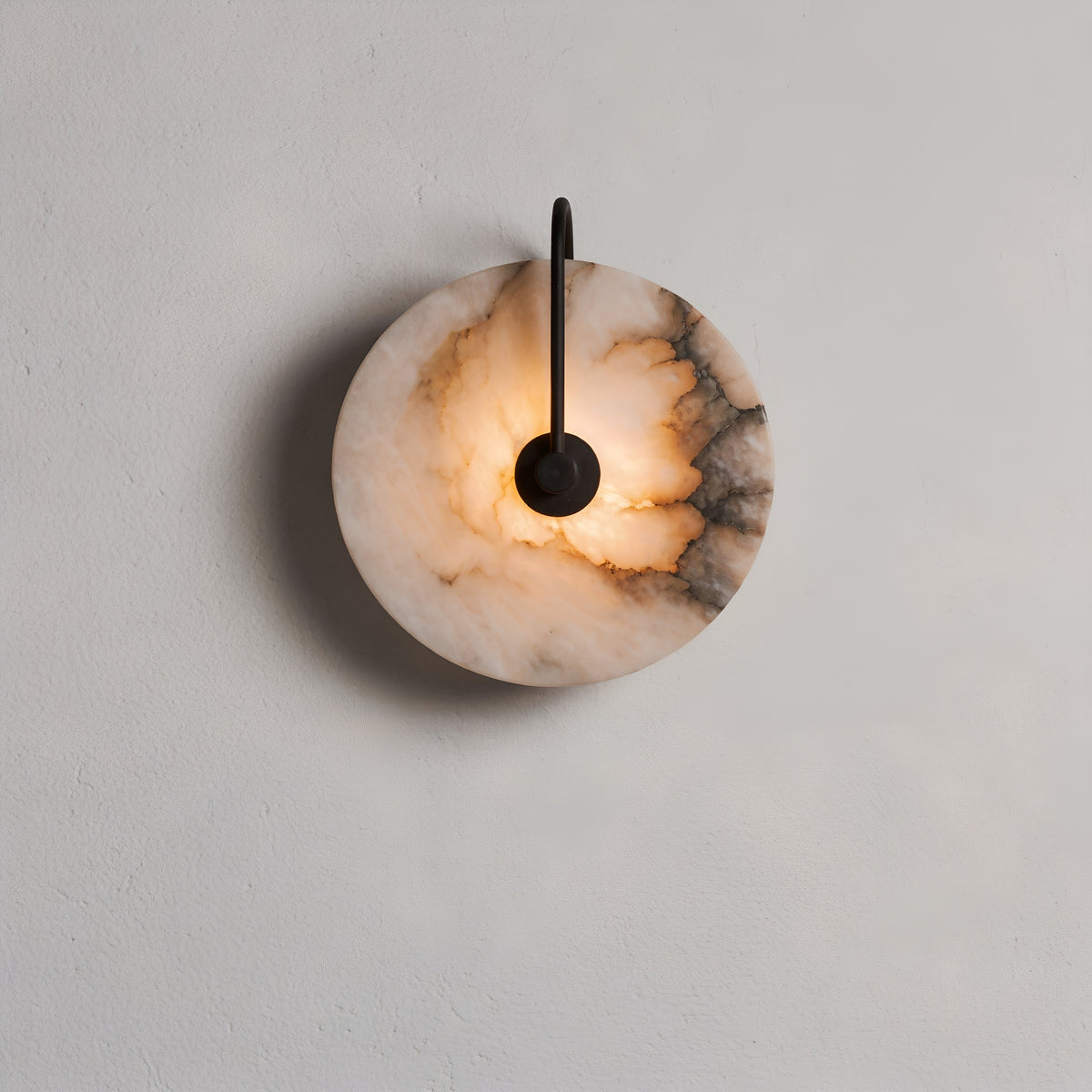 The Elara - Sculptural Alabaster Disc Wall Light