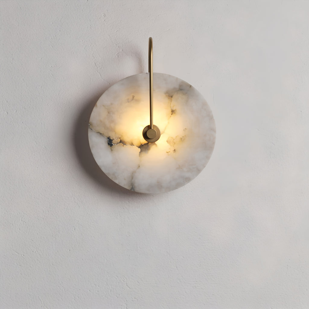 The Elara - Sculptural Alabaster Disc Wall Light
